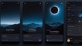 Eclipse Enigma: Sophisticated Dark Mode Interface. AI generate