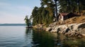 Karst Landscape Of Flathead Lake Waterfront With Shelter Island View