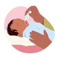 A flat style illustration showing baby drops Royalty Free Stock Photo