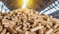 Organized Biomass: Wood Pellets Warehouse Display