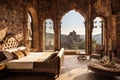 Explore a tranquil retreat with a breathtaking castle view from the comfort of your bedroom, An ancient castle turned into a