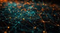 Dynamic Data Visualization of Financial Market Trends with Abstract Lines and Glowing Points. AIG53M Royalty Free Stock Photo