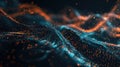 Dynamic Data Visualization of Financial Market Trends with Abstract Lines and Glowing Points. AIG53M Royalty Free Stock Photo