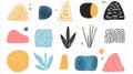Explore a trendy collection of handdrawn shapes and design elements for modern illustrations. Enhance your creative projects today Royalty Free Stock Photo