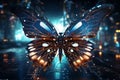 Explore the use of butterflies in tech gadget
