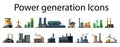 Explore a variety of Diverse Power Generation Icons relevant for the Energy Sector today Royalty Free Stock Photo