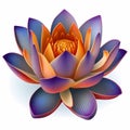 Lotus Beauty: Vibrant Violet and Orange Blossom.