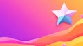 Explore a vibrant 3D abstract star design, perfect for modern tech and science themes, adding depth to your visuals Royalty Free Stock Photo