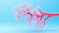 Explore a vibrant 3D render illustrating the structure and function of alveoli in the respiratory system Royalty Free Stock Photo