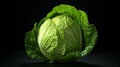 Crisp and Fresh Cabbage: Vibrant Isolated Image on Black Background for Culinary Concepts and Healthy Eating.