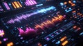 Abstract Digital Sound Wave Visualization with Colorful Graphs and Bars