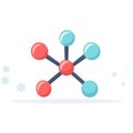 Explore the vibrant and engaging molecular structure of ethanol in a modern flat illustration with textures Royalty Free Stock Photo