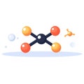 Explore the vibrant and engaging molecular structure of ethanol in a modern flat illustration with textures Royalty Free Stock Photo