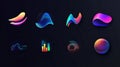Explore vibrant gradient shapes, a visual journey through dynamic forms