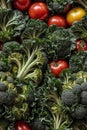 Detailed Photorealistic Seamless Pattern of Mixed Vegetables