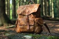 Explore the wild with this rustic backpack, perfect for nature enthusiasts Royalty Free Stock Photo