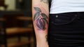 Caffeine Elegance: A Coffee Bean Tattoo on Stylish Arm