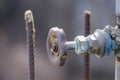 Industrial Precision: Water Pipeline Valve Closeup