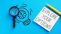 Explore Your Options is shown using the text Royalty Free Stock Photo