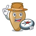 Explorer amphora mascot cartoon style Royalty Free Stock Photo