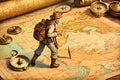 Explorer backpack journey search buried treasure