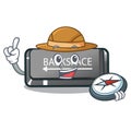 Explorer backspace button installed on cartoon keyboard Royalty Free Stock Photo