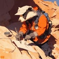 Explorer and Badger in Desert Adventure