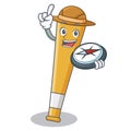 Explorer baseball bat character cartoon