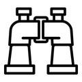 Explorer binoculars icon, outline style Royalty Free Stock Photo