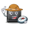 Explorer button E in the mascot shape Royalty Free Stock Photo
