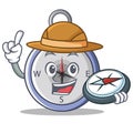 Explorer compass character cartoon style