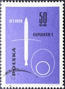 Explorer-1, the first American artificial Earth satellite,with the inscription `Explorer-1, 31 1 1958`