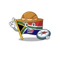Explorer flag south africa isolated with mascot