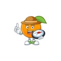 Explorer fresh orange with cartoon mascot shape