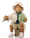 Explorer with Frog Royalty Free Stock Photo