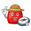 Explorer gumdrop mascot cartoon style Royalty Free Stock Photo