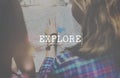 Explorer Journey Explore Leisure Concept Royalty Free Stock Photo