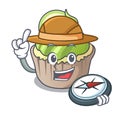 Explorer lemon cupcake mascot cartoon