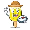 Explorer lemon ice cream mascot cartoon