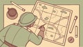 Explorer with Map and Compass Planning an Expedition or Treasure Hunt, vector design Generative AI Royalty Free Stock Photo