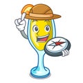 Explorer mimosa mascot cartoon style Royalty Free Stock Photo