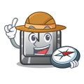 Explorer N button attached to mascot keyboard Royalty Free Stock Photo