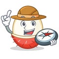 Explorer rambutan mascot cartoon style Royalty Free Stock Photo