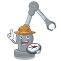Explorer robotic arm machine in the mascot Royalty Free Stock Photo