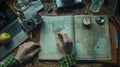 The Explorer's Travel Planning Desk.AI generated image Royalty Free Stock Photo