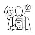 explorer scientist worker line icon vector illustration