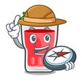 Explorer strawberry mojito mascot cartoon