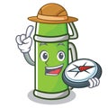 Explorer thermos character cartoon style