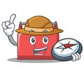 Explorer tool box character cartoon