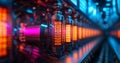 Exploring advanced quantum computing technologies with qubits and algorithms. Generative AI Royalty Free Stock Photo